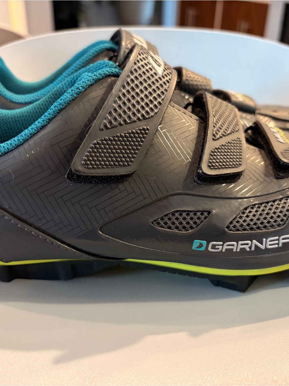 Garneau Women's Black Teal Athletic Cycling Shoes